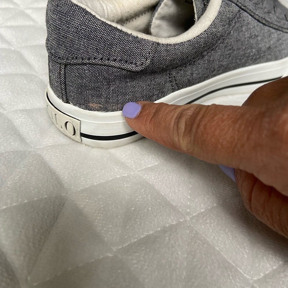 Polo Ralp Lauren Easton ll Sz 1 Shoes Colorful Pony/ Flesh Pony Chambray Fabric - Picture 10 of 10